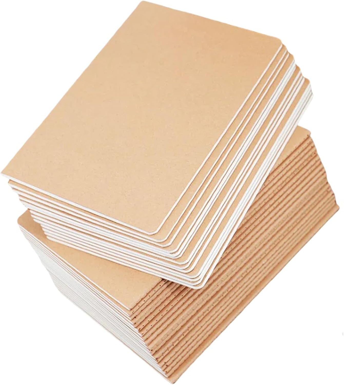 A5 Kraft Lined Notebooks, 8.3 x 5.5 in - 24 Pack, 60 Pages Each