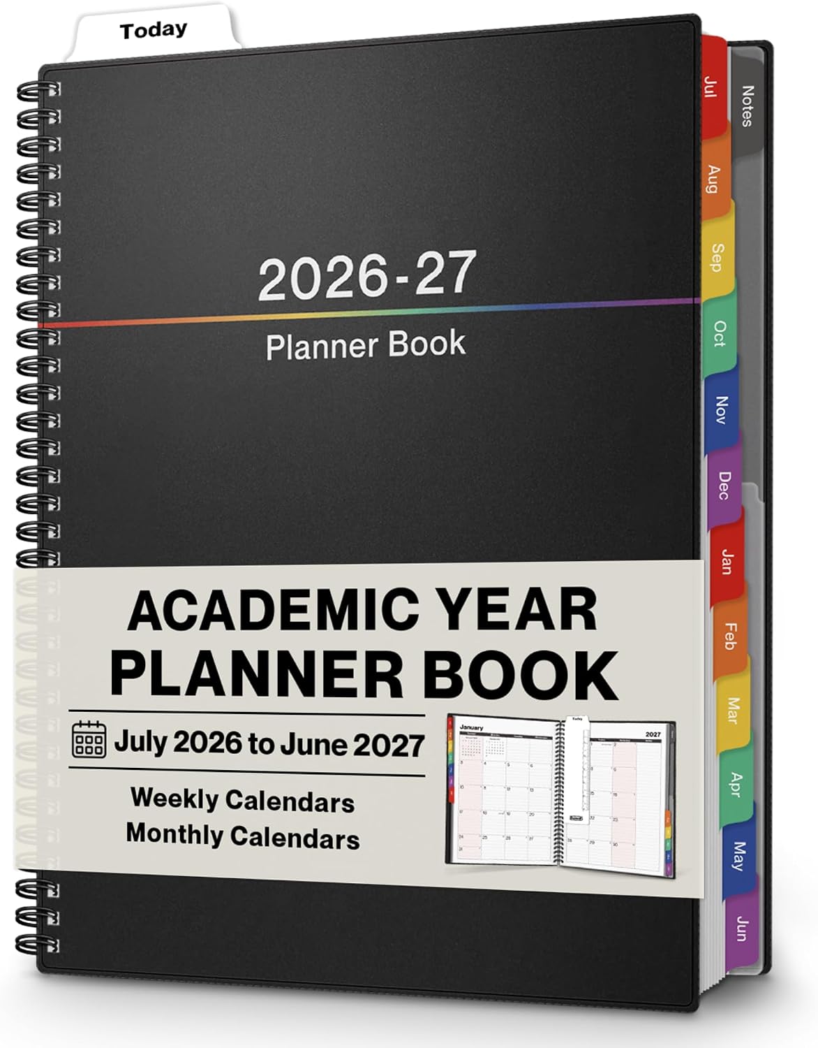 Academic Planner 2026-2027, 8.5 x 11 in - Weekly and Monthly Layout